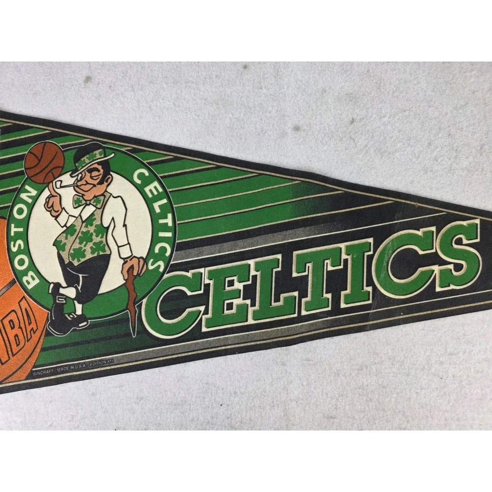 Vintage 1990's Boston Celtics NBA Full‎ Size Pennant Banner Flag WinCraft #11